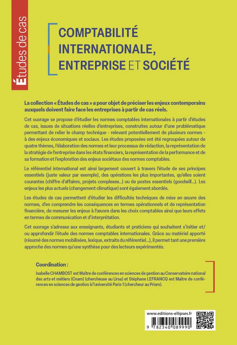 Comptabilité internationale, entreprise et société (Études de cas)