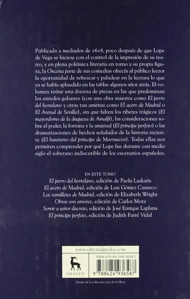 Comedias. Parte XI (2 vols.) (Bibl. Lope De Vega)