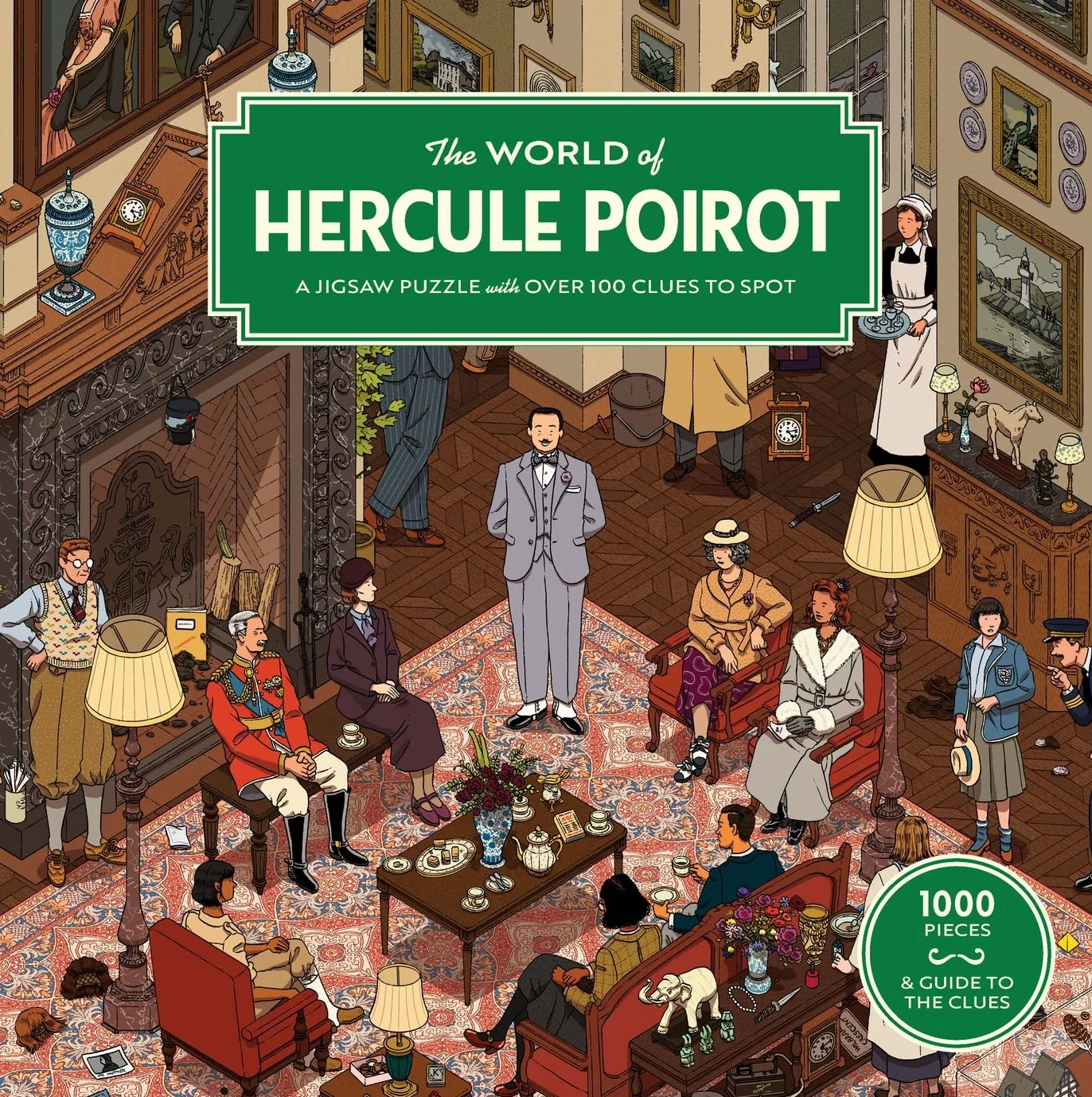 The World of Hercule Poirot: A 1000-piece Jigsaw Puzzle with over 100 Clues to Spot: A Gift for Fans of Agatha Christie: 1000 Piece Puzzle