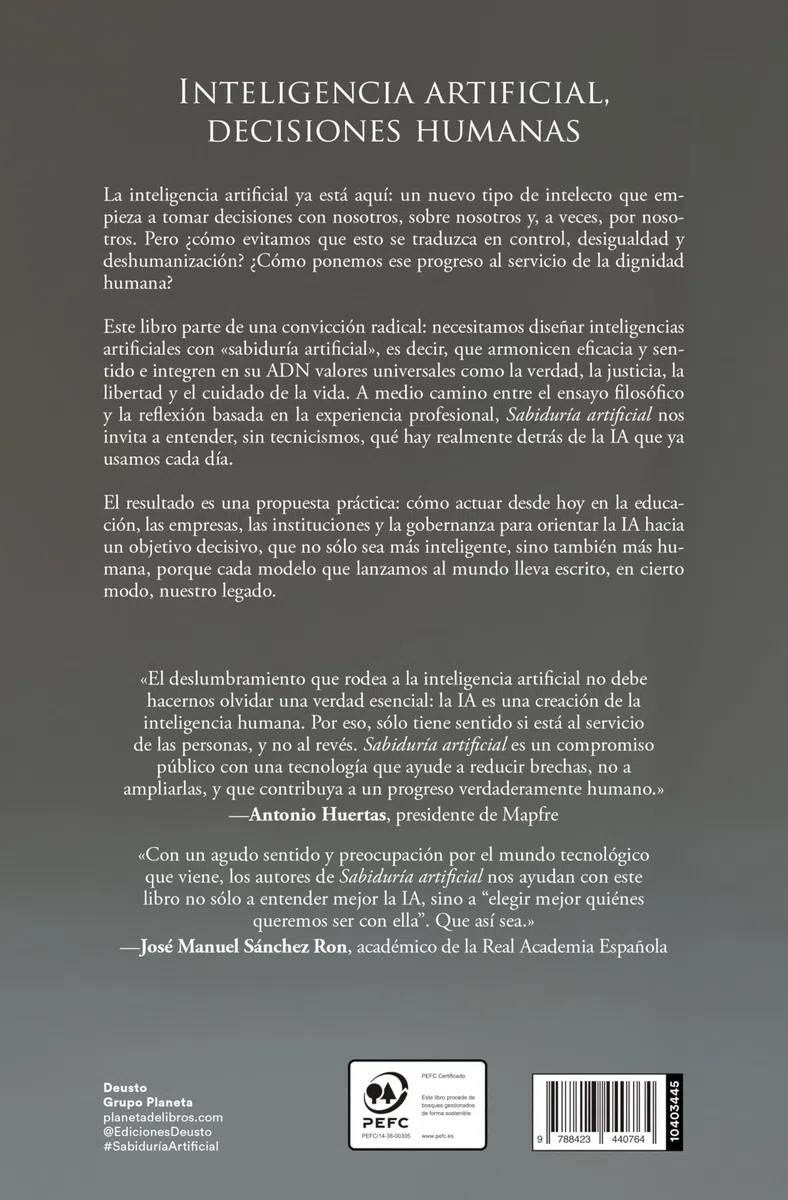 Sabiduría artificial: Una IA humanista (Deusto)