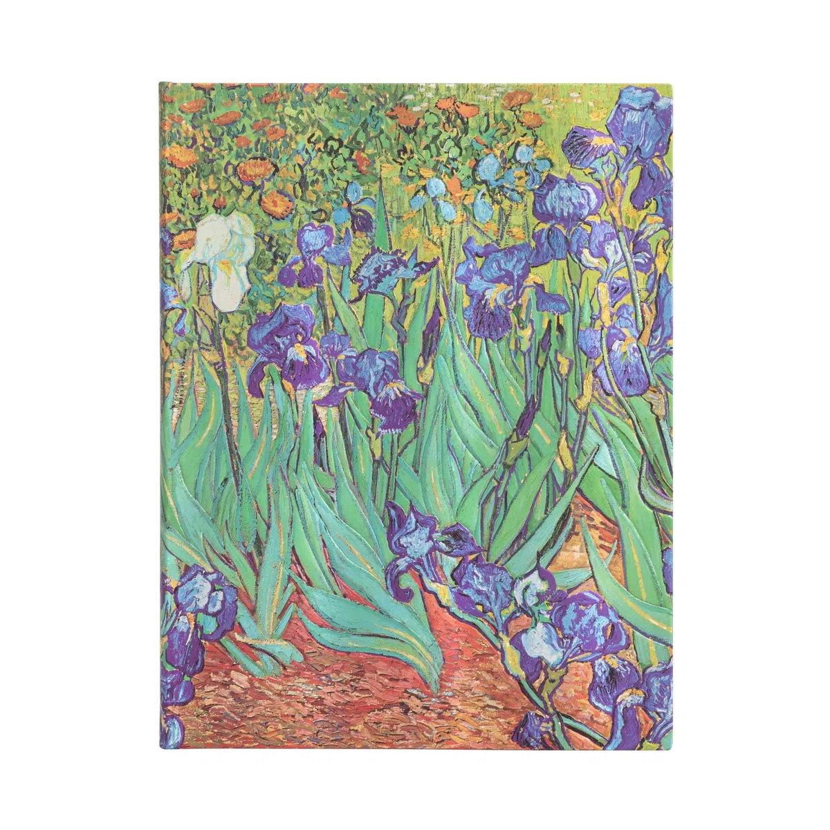 Van Gogh's Irises Ultra Lined Hardcover Journal: Hardcover, 120 gsm, ribbon marker, memento pouch, elastic closure, book edge printing