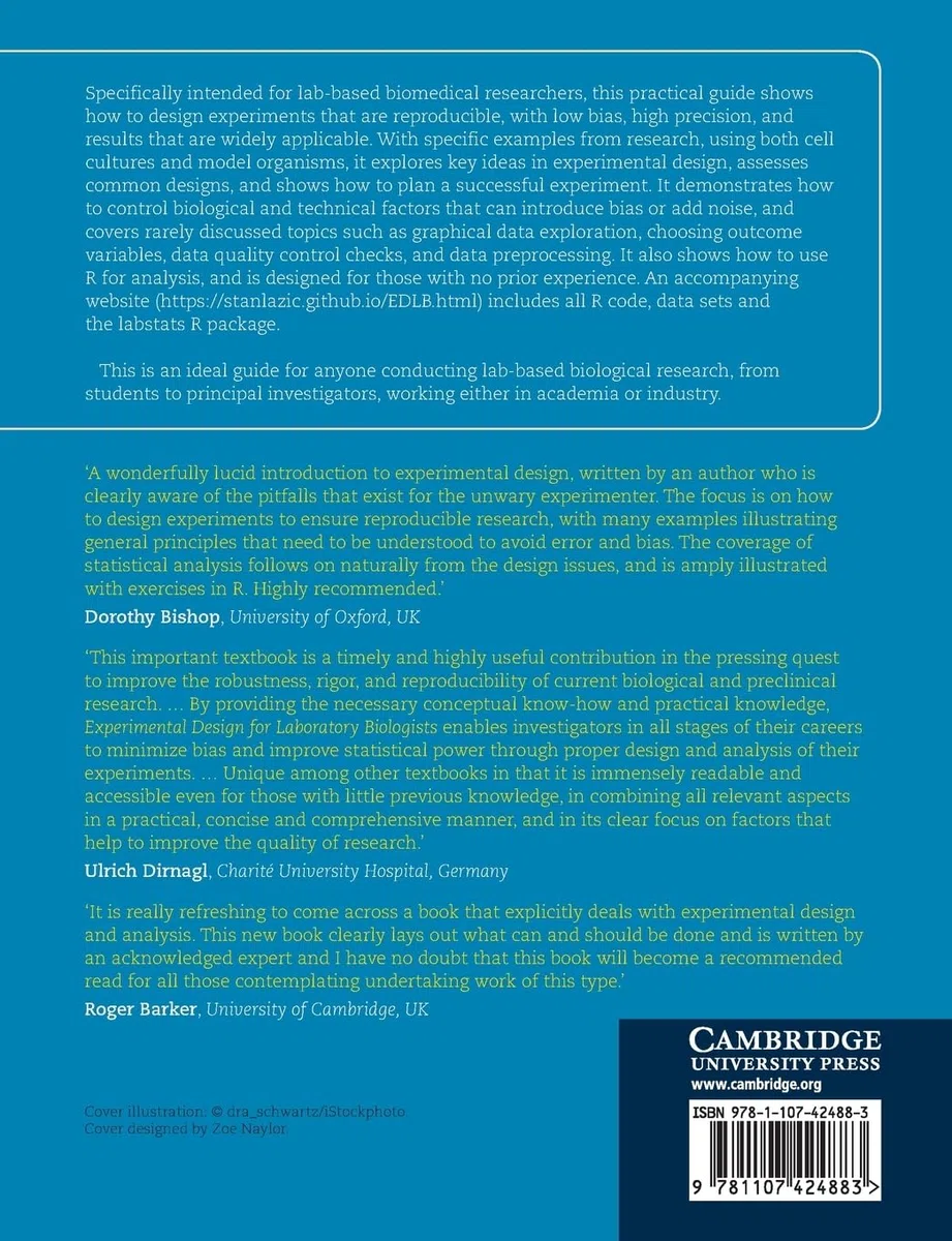 Experimental Design for Laboratory Biologists: Maximising Information and Improving Reproducibility