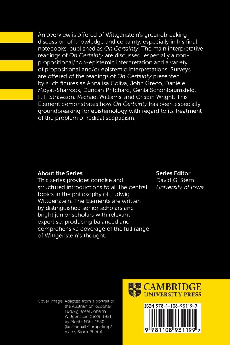 Wittgenstein on Knowledge and Certainty (Elements in the Philosophy of Ludwig Wittgenstein)