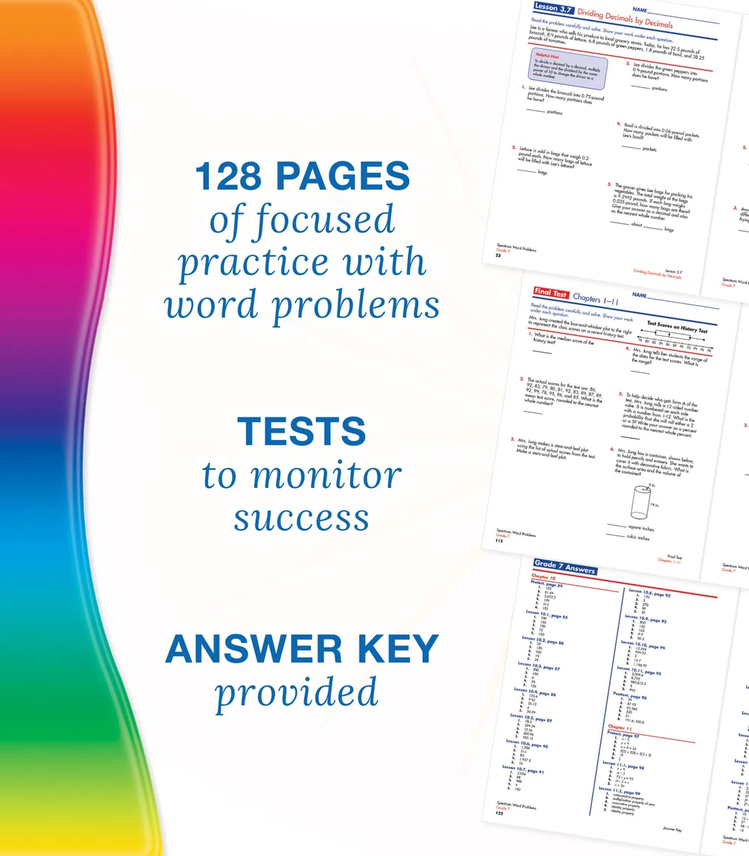Spectrum Word Problems, Grade 7: Volume 80