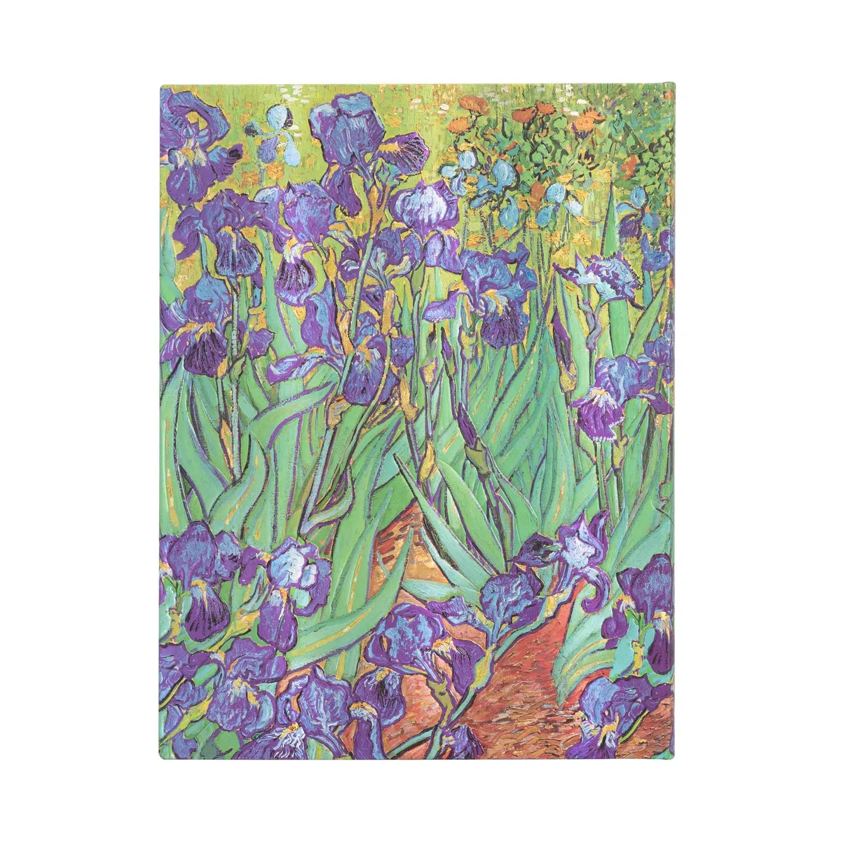 Van Gogh's Irises Ultra Lined Hardcover Journal: Hardcover, 120 gsm, ribbon marker, memento pouch, elastic closure, book edge printing