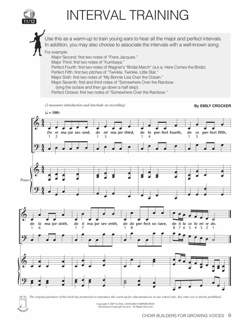 Choir builders for growing voices +cd: 18 Vocal Exercises for Warm-Up and Workout
