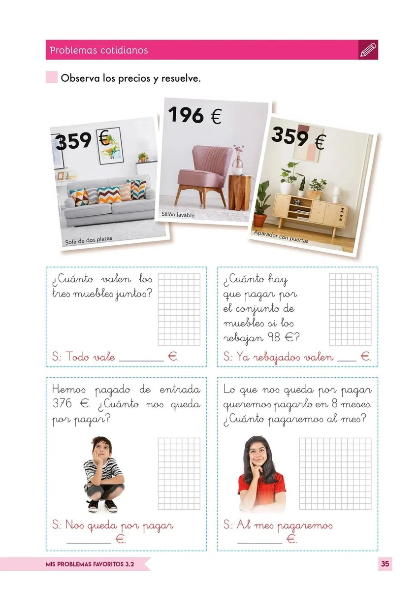 Mis Problemas favoritos 3º Pirmaria Cuaderno 3.2: Facilitar La Comprensión matemática | Editorial Geu