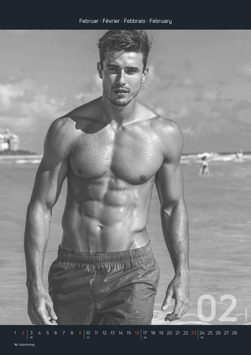 Hot Men 2025 - Bildkalender 29,7x42 cm - Männer - erotischer Kalender - hochwertiger Erotikkalender - schwarz-weiß - Wandplaner - Wandkalender