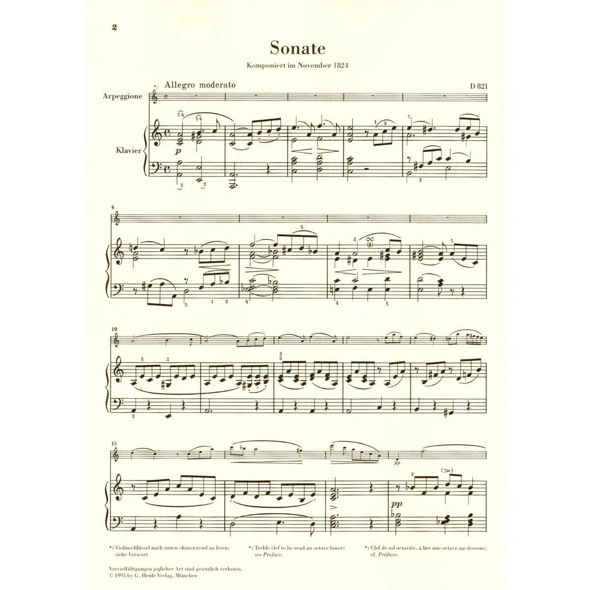 Sonate pour piano et arpeggione en la mineur d 821 (op. post.) alto et piano: Instrumentation: Viola and Piano