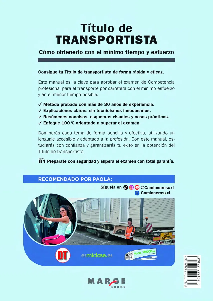 Título de transportista. Manual de competencia profesional de transporte: Cómo obtenerlo con el mínimo tiempo y esfuerzo (Gestión del transporte)