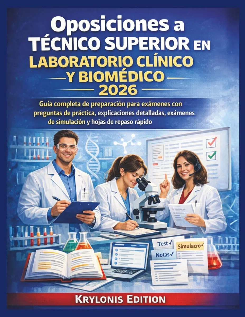 Oposiciones a Técnico Superior en Laboratorio Clínico y Biomédico 2026: Guía completa de preparación para exámenes con preguntas de práctica, ... de simulación y hojas de repaso rápido