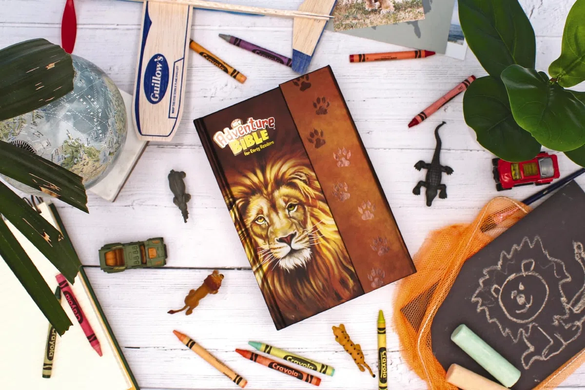 NIrV, Adventure Bible for Early Readers, Hardcover, Full Color, Magnetic Closure, Lion